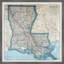 «Blue Louisiana Map», impression encadrée-1930454082