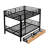 Black Metal Bunk Bed With 2 Practical Storage Features - Construction Convertible Full Size Bed, Spacious Drawers