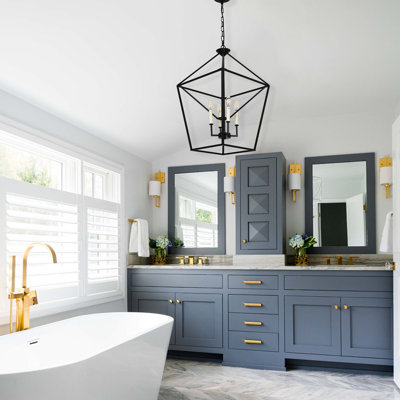 4 - Light Dimmable Lantern Geometric Chandelier