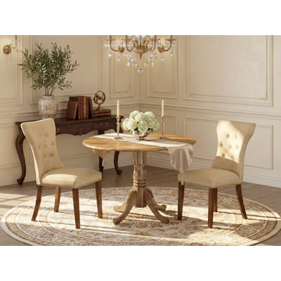Seibold Drop Leaf Rubberwood Solid Wood Dining Set