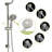 Brushed Nickel Shower Assembly - 10 Inch Round Top & Handheld 2 Heads, 5 Outlet Modes Massage, Bubbly, Rain, Rain&Bubbly, Rain&Massage Wall Mounted, G1/2 Inlet, Us Plumbing Fit For Spray Patterns-125519008