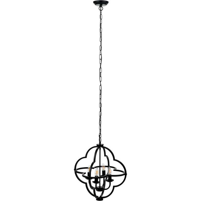 Amine 4 - Light Geometric Chandelier, Matte Black