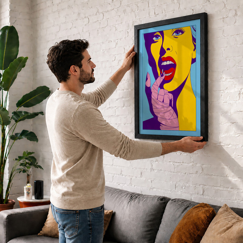 Vivid Pop Portrait Pop Art - Print, Unframed, A4 - 29.7 x 21.0 cm