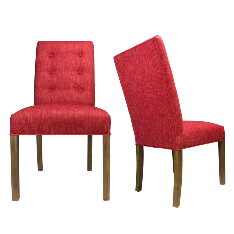 Earles 19'' H Tufted Upholstered Side Chair, Ruby