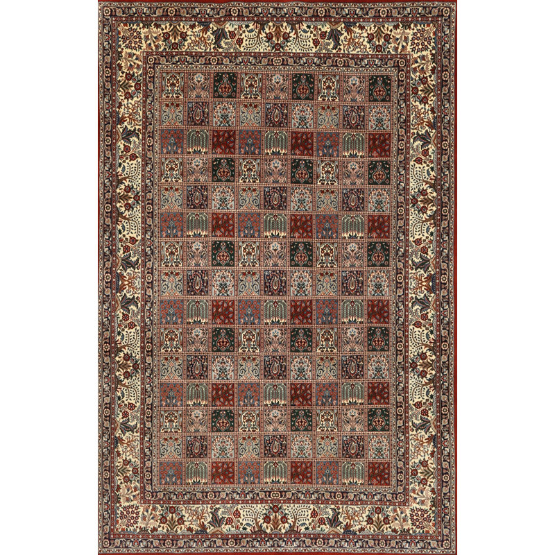 Tapis gris/brun/noir traditionnel Thorben, Rectangle 5 pi x 7 pi