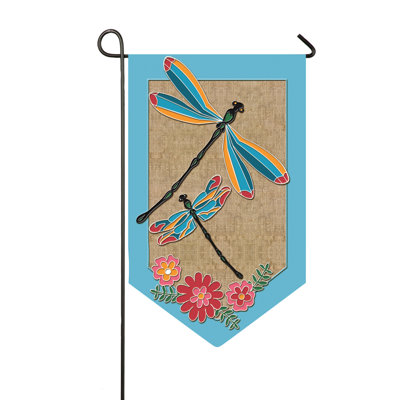 Drapeau de jardin à double face 18 x 13 po Libellules