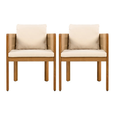 Ensemble de 2 chaises d'extérieur en bois d'acacia