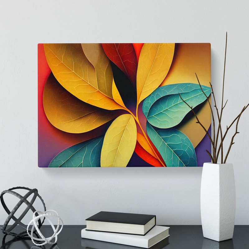 Colourful Leaves - Wrapped Canvas, 35cm H x 50cm W x 3cm D