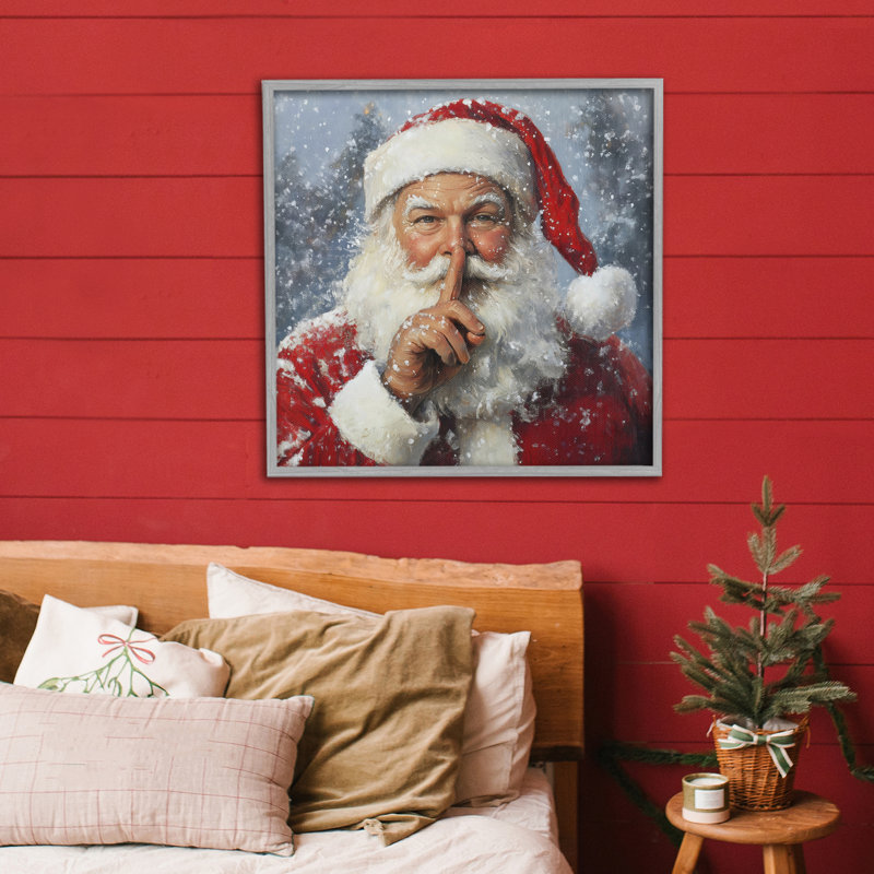 «Secret Santa Shh», estampe numérique par Petal Prints Design, Estampe numérique Farmhouse, H 24 po x l 24 po