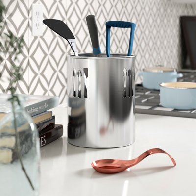 Stainless Steel Round Utensil Crock