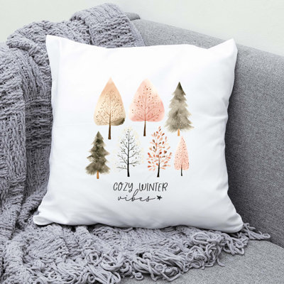 08_Hygge_Christmas_tree Polyester Throw Pillow