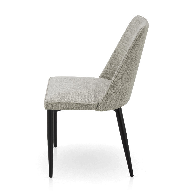 Clement Dining Chair in Effie Flax Fabric, Gray