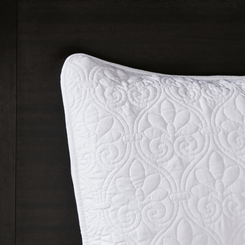 Couvre-lit réversible simple - blanc, intérieur en coton confortable, design attrayant, s'adapte bien aux matelas, confort prélavé facile à nettoyer, motif ajoutant du style, facilement lavable
