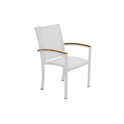 Aluminum Sling & Teak Counter Height Sling Tribeca Barchair