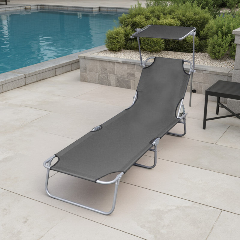 Chaise longue simple Tierra 75,4 po, gris