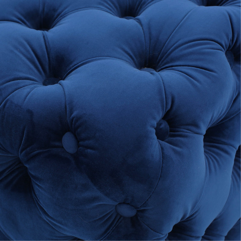 Bouton - en velours bleu marine pour le velours de bouton de maison moderne, bleu, l 28,45 po x P 18,1 po, Navy Blue