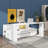 Wooden Queen-Size Daybed With Built-In Storage Drawers, Removable Desk, And Hydraulic Side Table-718762231-718762229