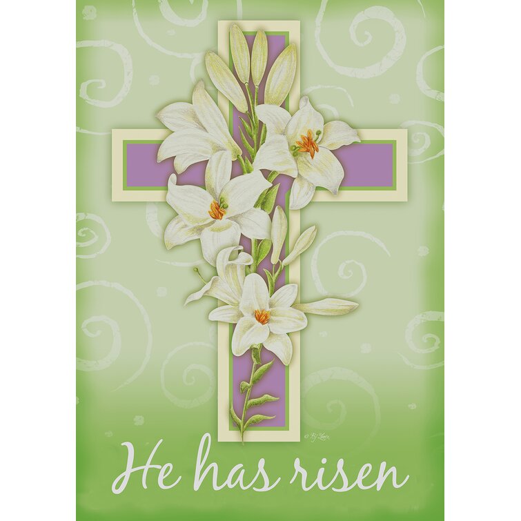 Easter Cross 2-Sided Polyester 40 x 28 in. House Flag