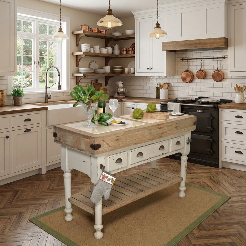 Nella Marble Top Kitchen Island