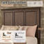 Grand lit en bois massif de 65 po de hauteur, brun foncé-239550545-239550551
