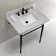 Edwardian Ceramic Rectangular Console Bathroom Sink with Overflow