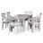 Rectangular Dining In Silver Gray With Umbrella Accommodation Stylish Outdoor Table And Stacking Chairs