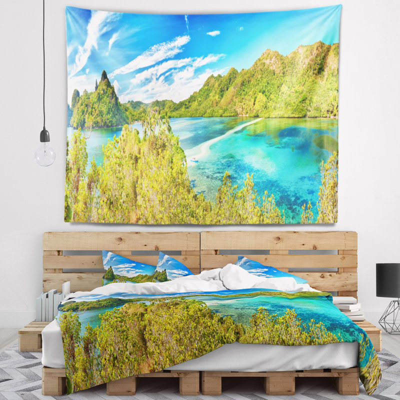 Tapisserie panorama de serpent island Landscape, H 32 po x l 39 po