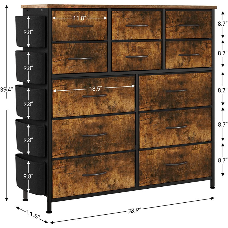 99cm W 12 - Drawer Chest of Drawers