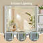 Demri Modern Dressing Table with Led Mirror, 2 Drawers and 6 Shelves