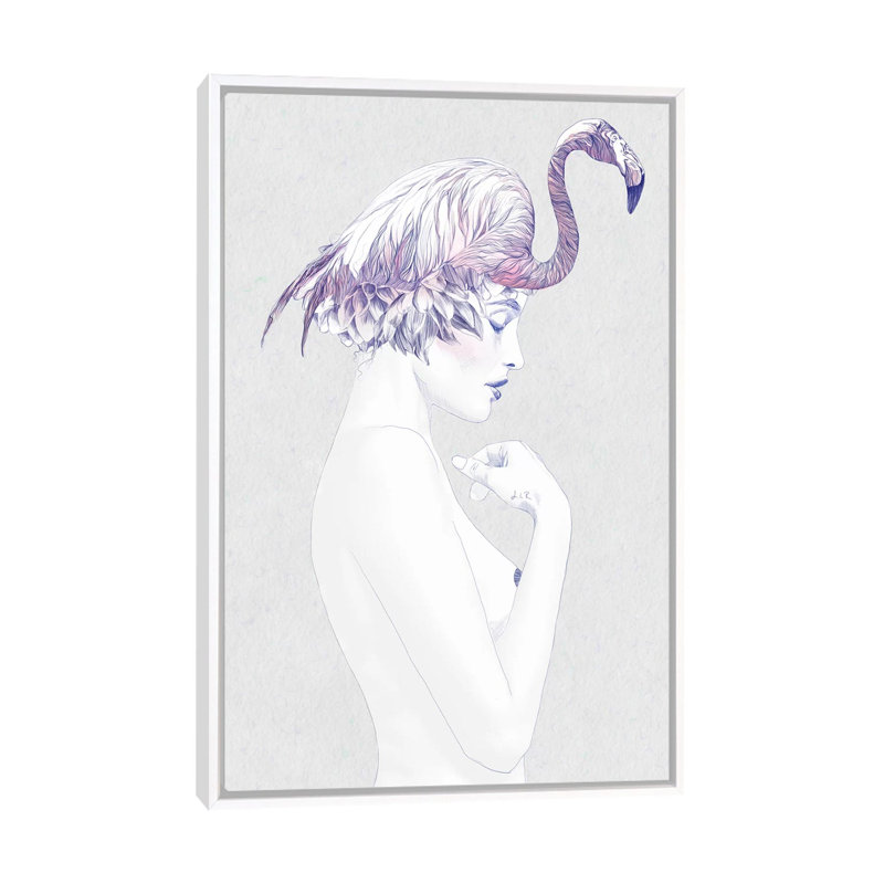 Dahlia II by Jenny Rome - Print on Canvas, 66.04 cm H x 45.72 cm W, White Framed
