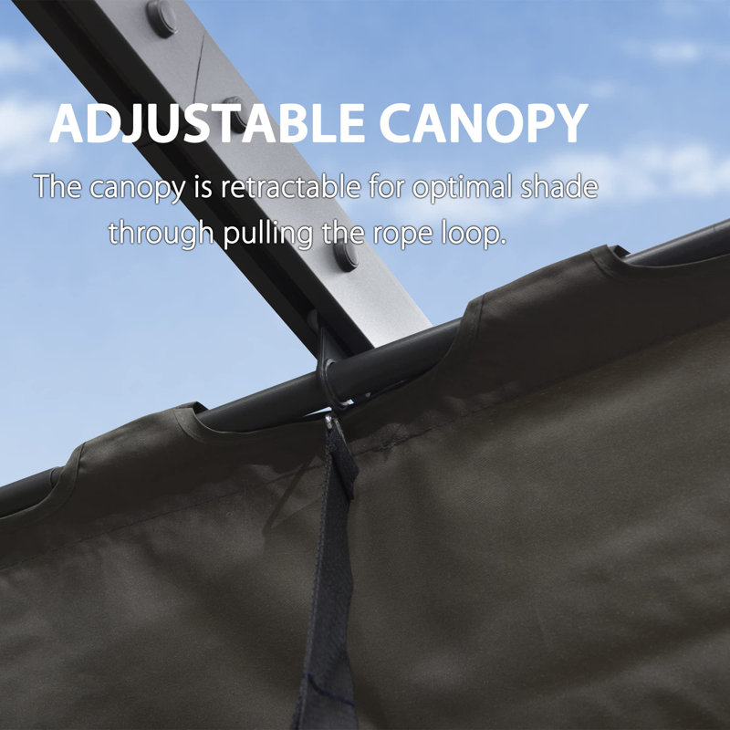 13 Ft. W X 11 Ft. D Aluminum Pergola with Canopy, Gray