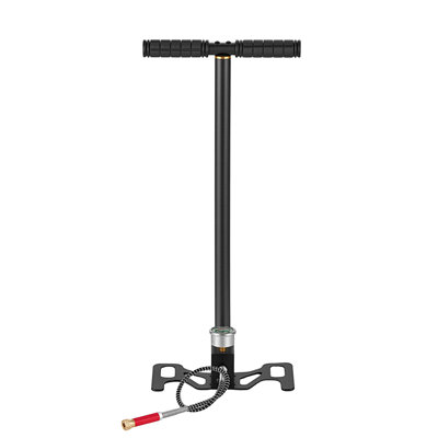 PCP Hand Pump, 3 Stage, High Pressure Air Rifle Filling Stirrup Pump, Max 41.37 MPa 6000 PSI, with Oil-Moisture Filter, Pressure Gauge, Stainless Steel Body, for Airguns Paintball Tire Filling