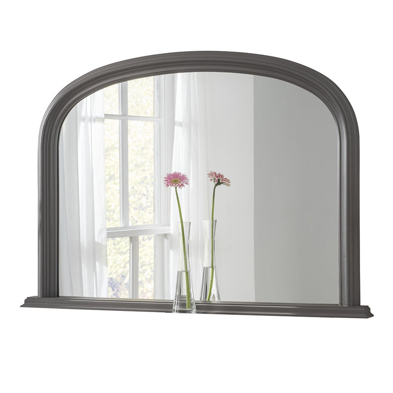 Lynn Arched Overmantle Mirror, Dark Grey