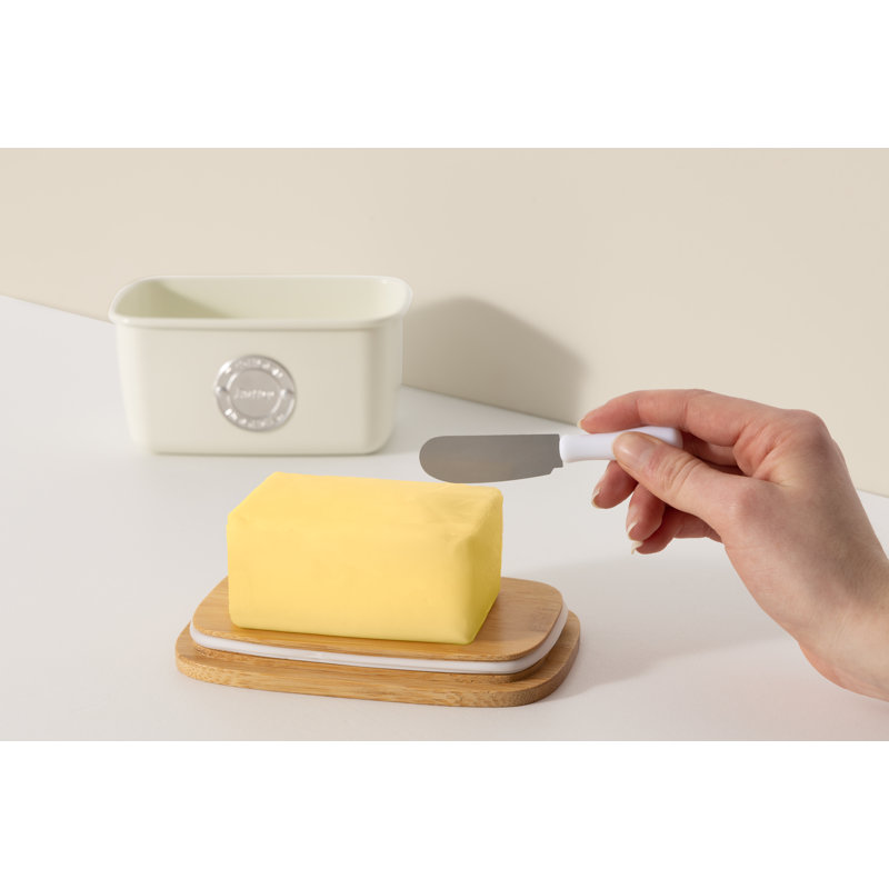 Metal Butter Dish & Spatula
