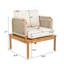Fauteuil club d'extérieur en bois d'acacia et corde avec coussins (ensemble de 2 / MP2)