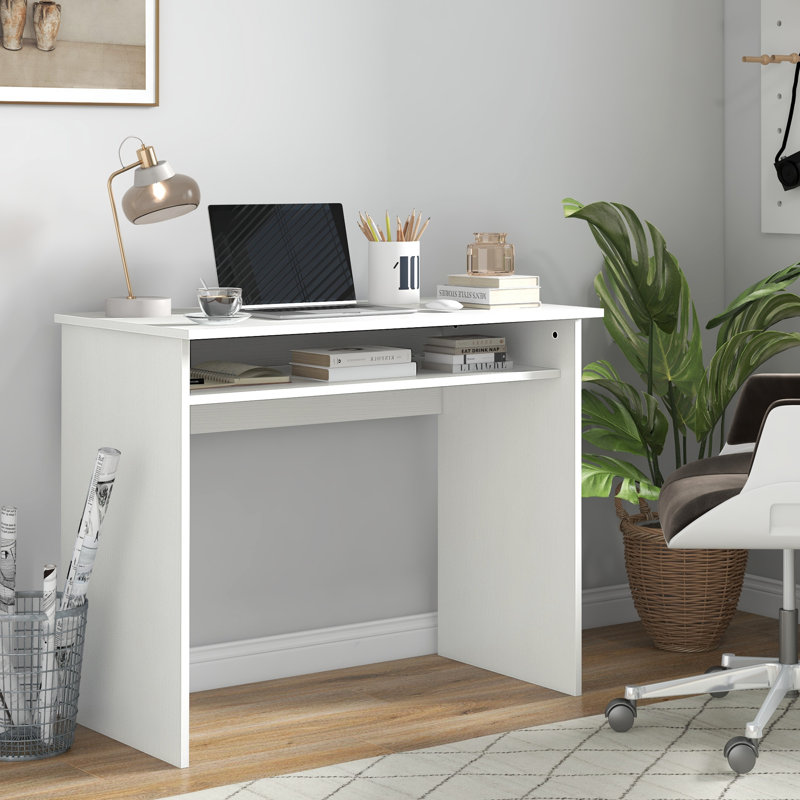 Ivana Solid Wood Writing Desk, White