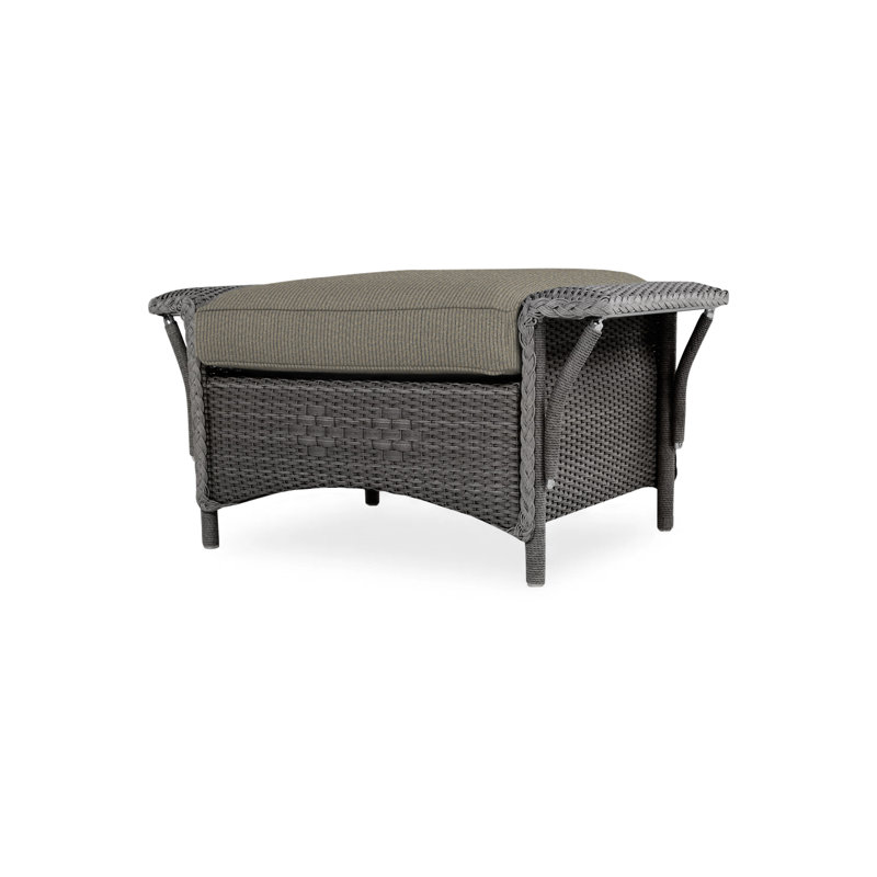 Nantucket Outdoor Ottoman, Charcoal, Woodgrain Ash