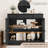 35.4" Sideboard Buffet Cabinets with Storage, Kitchen Coffee Bar Cabinet with Glass Door, Modern Sideboard Buffet with Drawer, White Sideboard Cabine for Living Room, Dining Room, Kitchen-110105437