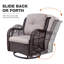 Chaise berçante pivotante avec coussins Shawen-706436192