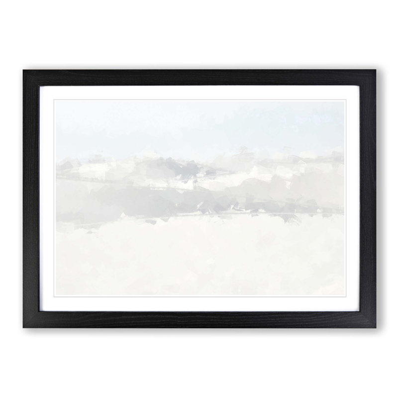 White Sands in New Mexico in Abstract - Picture Frame Painting Print, 35cm H x 50cm W x 2cm D, Black