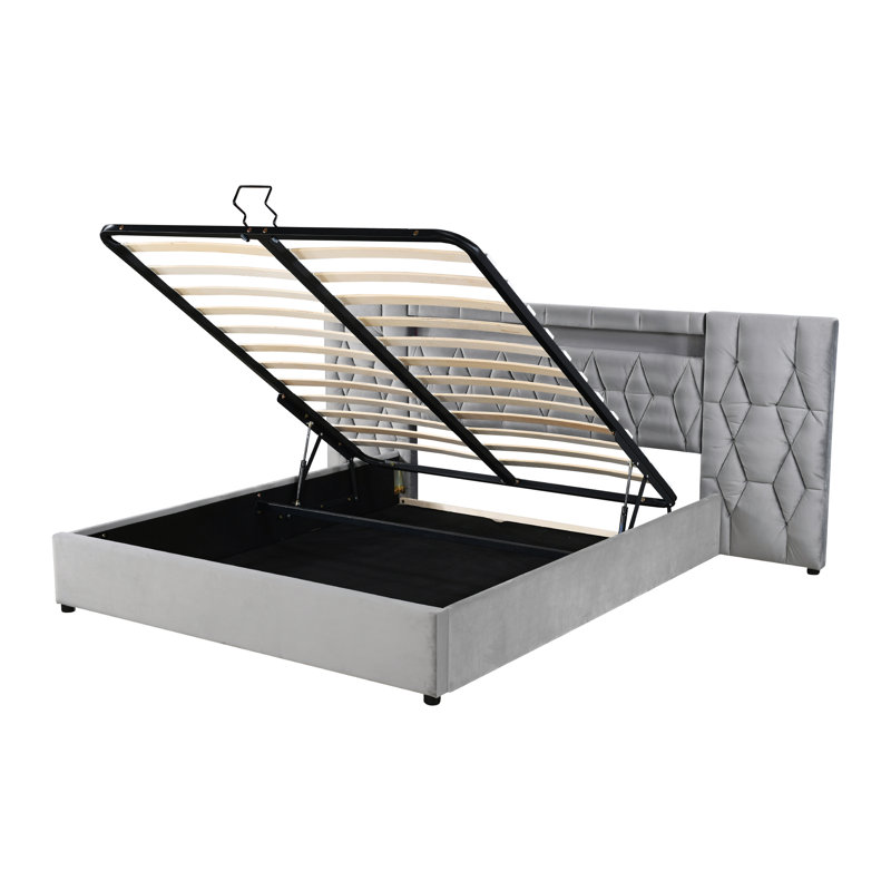 Nekane Upholstered Bed, Super King (6'), Grey