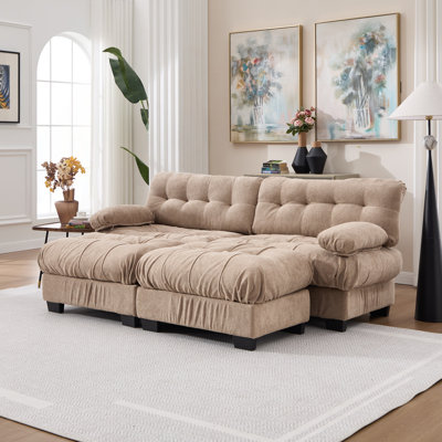 Canapé modulaire en U avec design modulaire, assise profonde et tissu de flanelle pour le confort et le style dans les salons modernes