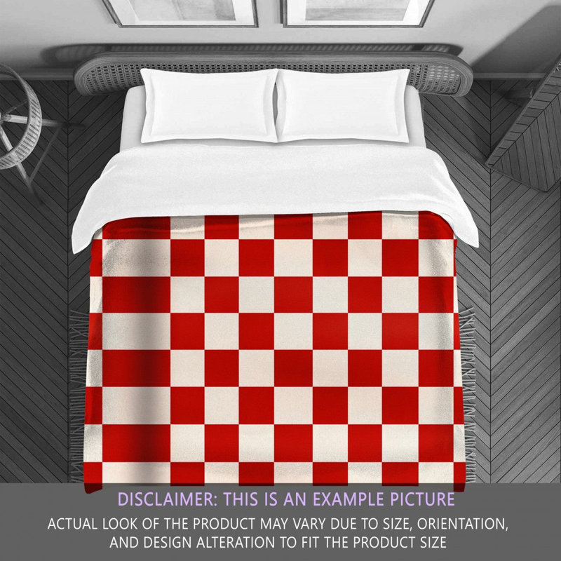 Machine Printed Comforter, Queen Comforter, Red/White Checkered