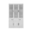 Bibliothèque blanche à 2 tiroirs avec portes en verre-1104905685