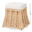 Petit repose-pieds Bali & Pari Rotem en rotin naturel avec coussin