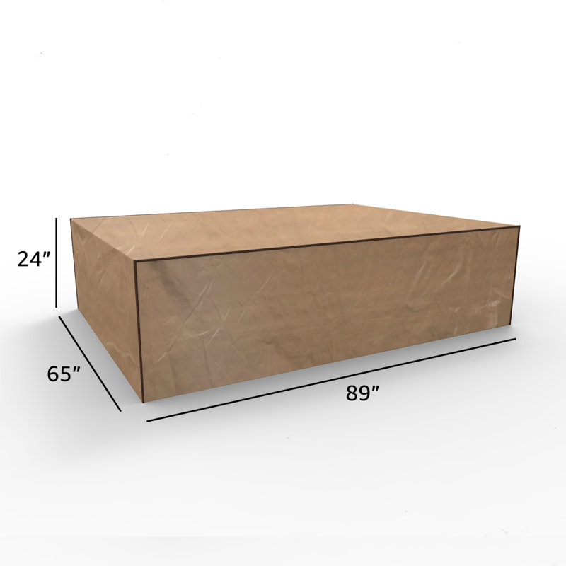 Rectangular Patio Furniture Cover For Sectional Sofa Sets, All-weather Protection, Neutral Beige, 89" L X 65" W X 24" H