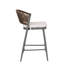 Tabourets de bar d'extérieur, hauteur d'assise 66 cm, avec assise en forme de PE, ensemble de 2, gris mat - Design moderne, résistant à la rouille, coussin imperméable pour la structure d'assise.