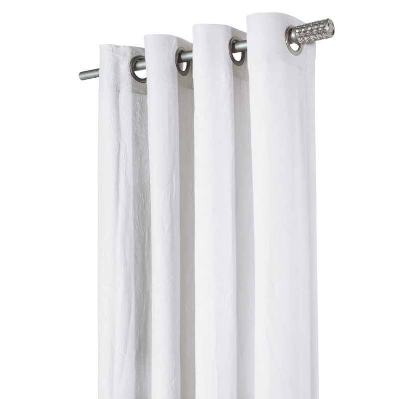 Semi-Sheer Light Filtering Curtain, White, 52" W x 84" L