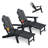 Folding Outdoor Adirondack Chair With Ottoman,HDPE All-Weather Folding Fire Pit Chair,Ergonomic Design Patio Lawn Chair For Outside Deck Garden Backyardf Balcony-652441052