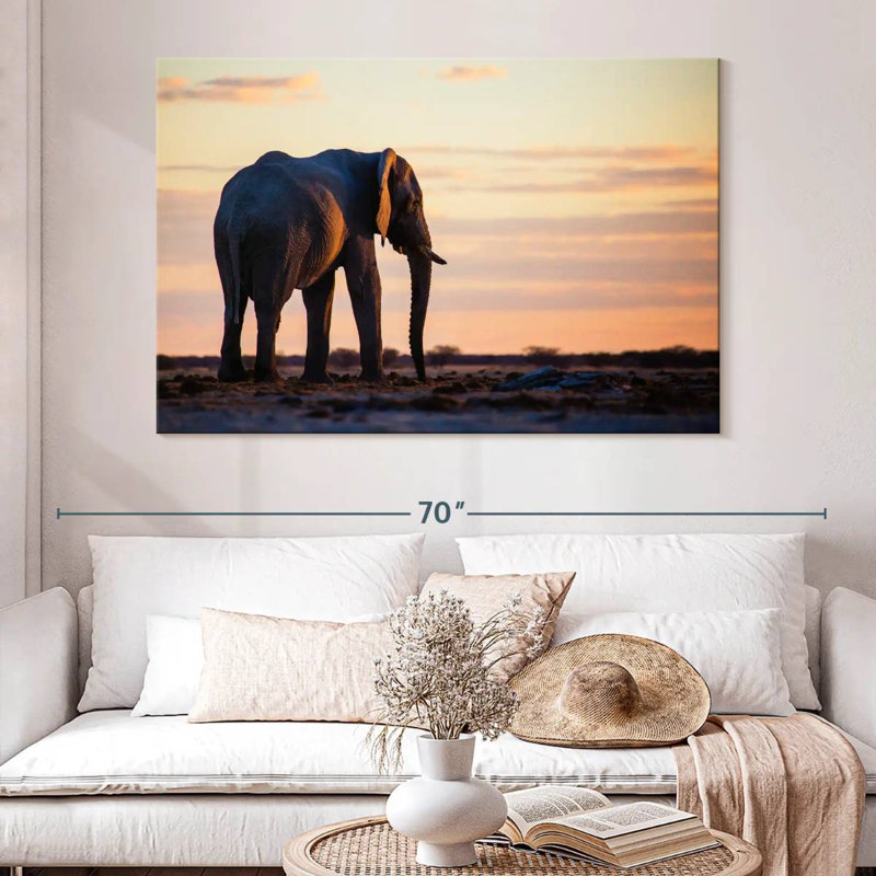 Éléphant solitaire Brampt, H 34 po x l 51 po